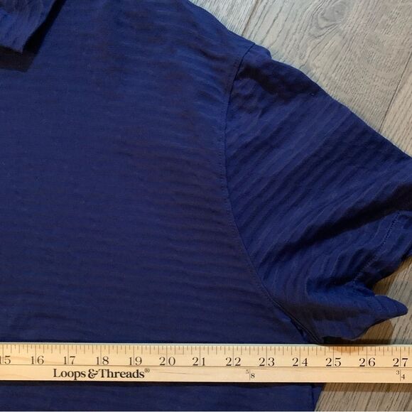 Nike Golf Dri Fit Shirt Men's XL Dark Royal  Blue Tonal Stripe Performance. - Picture 9 of 11
